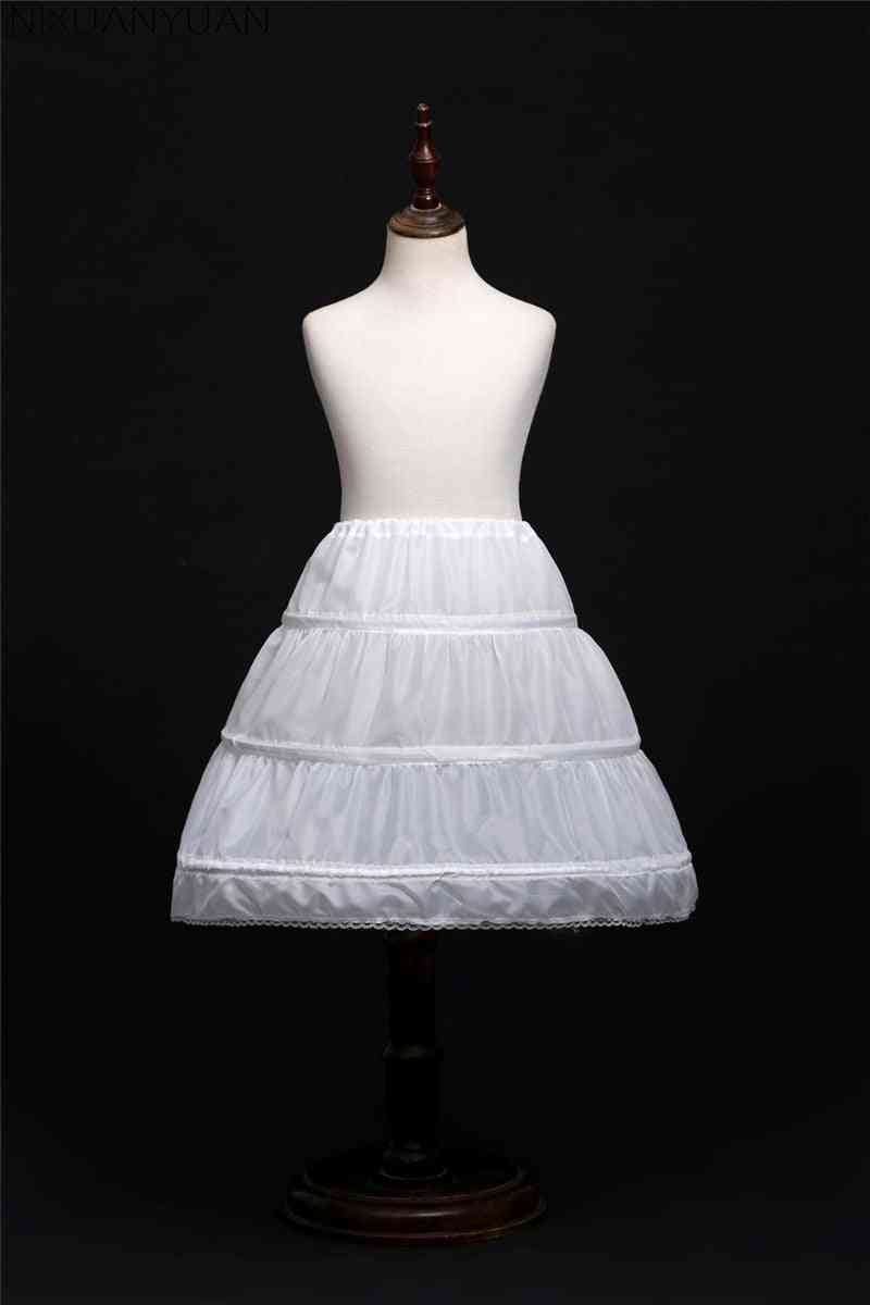 One Layer Kids Crinoline Lace Trim Flower Girl Dress Underskirt