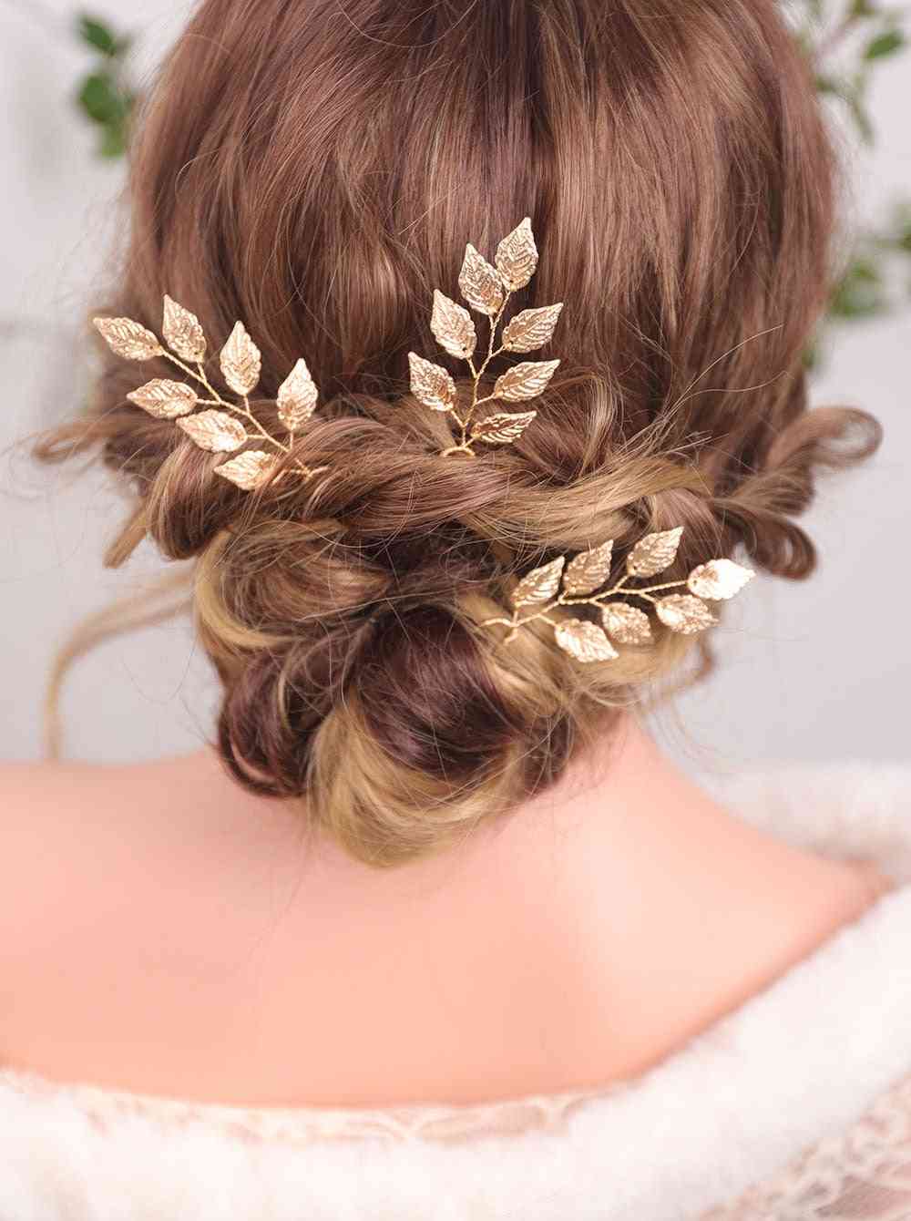 Elegant Golden Hair Pins Banquet Headwear