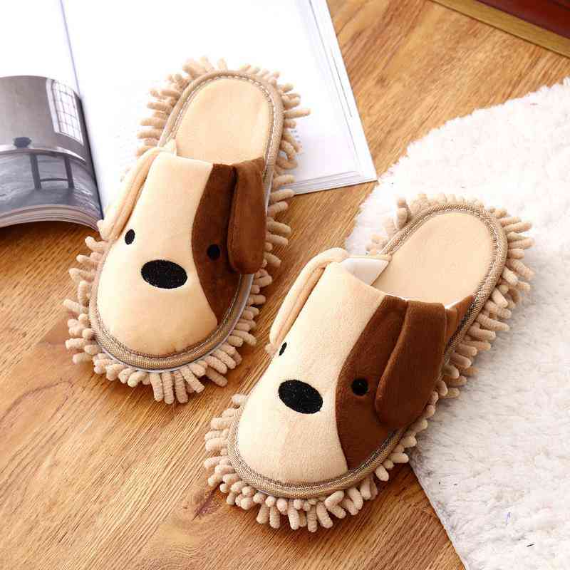 Cartoon Removable Mute Floor-wipe Loafers