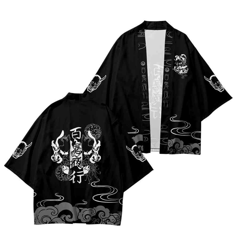Anime Robe- Cardigan Demon, Slayer Cosplay Shirts, Men