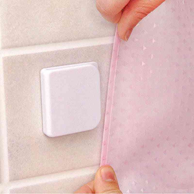 Anti Splash Spill Drop Water Toilet Guard Shower Curtain Rings Clip