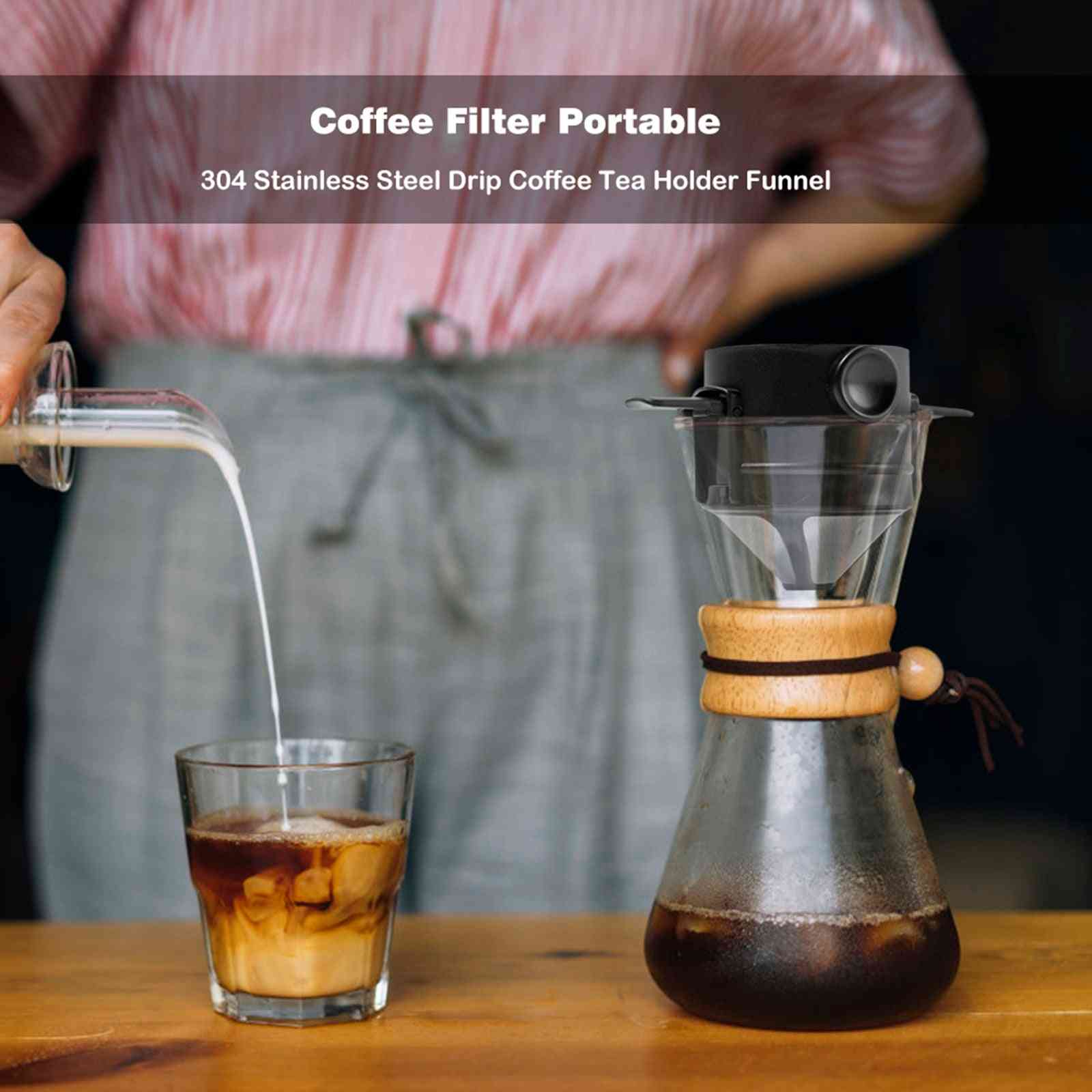 Foldable Filter Stainless Steel Drip Coffee Tea Holder