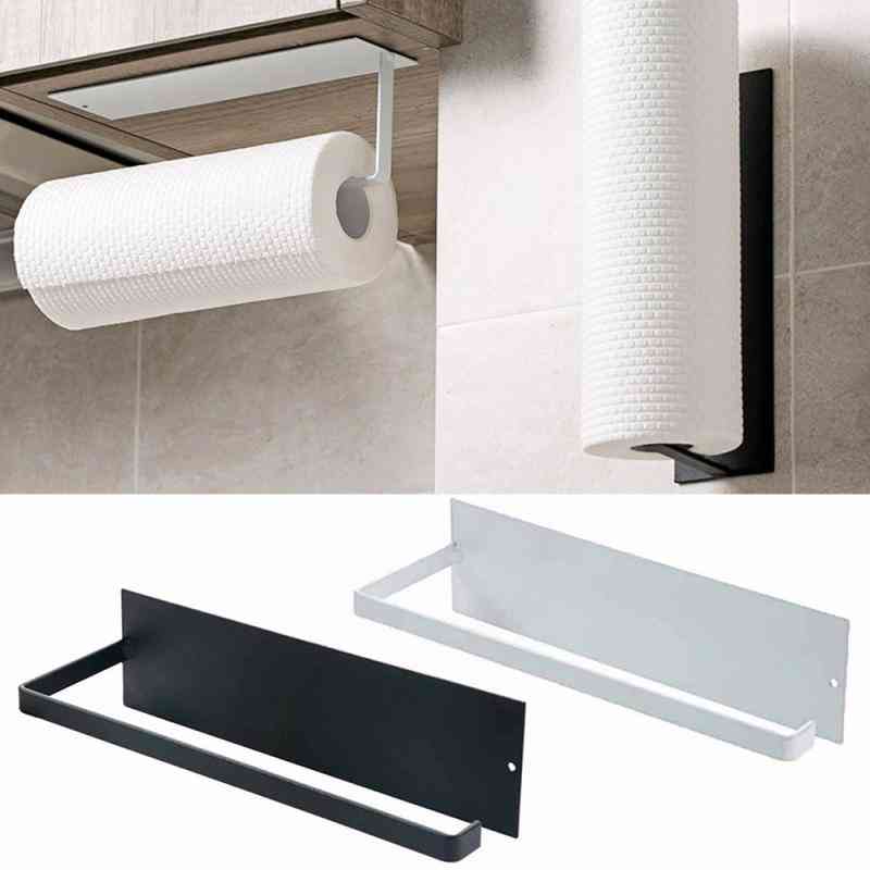 Wall Mount Self Adhesive Paper Roll Holder Rack