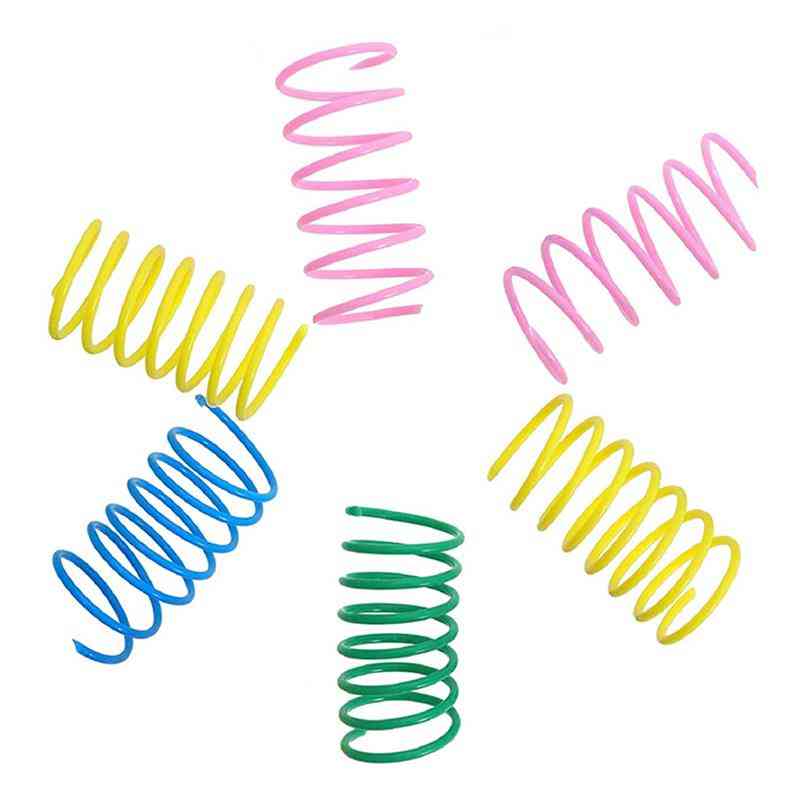 Cat Toy Plastic Colorful Coil Spiral Springs Pet