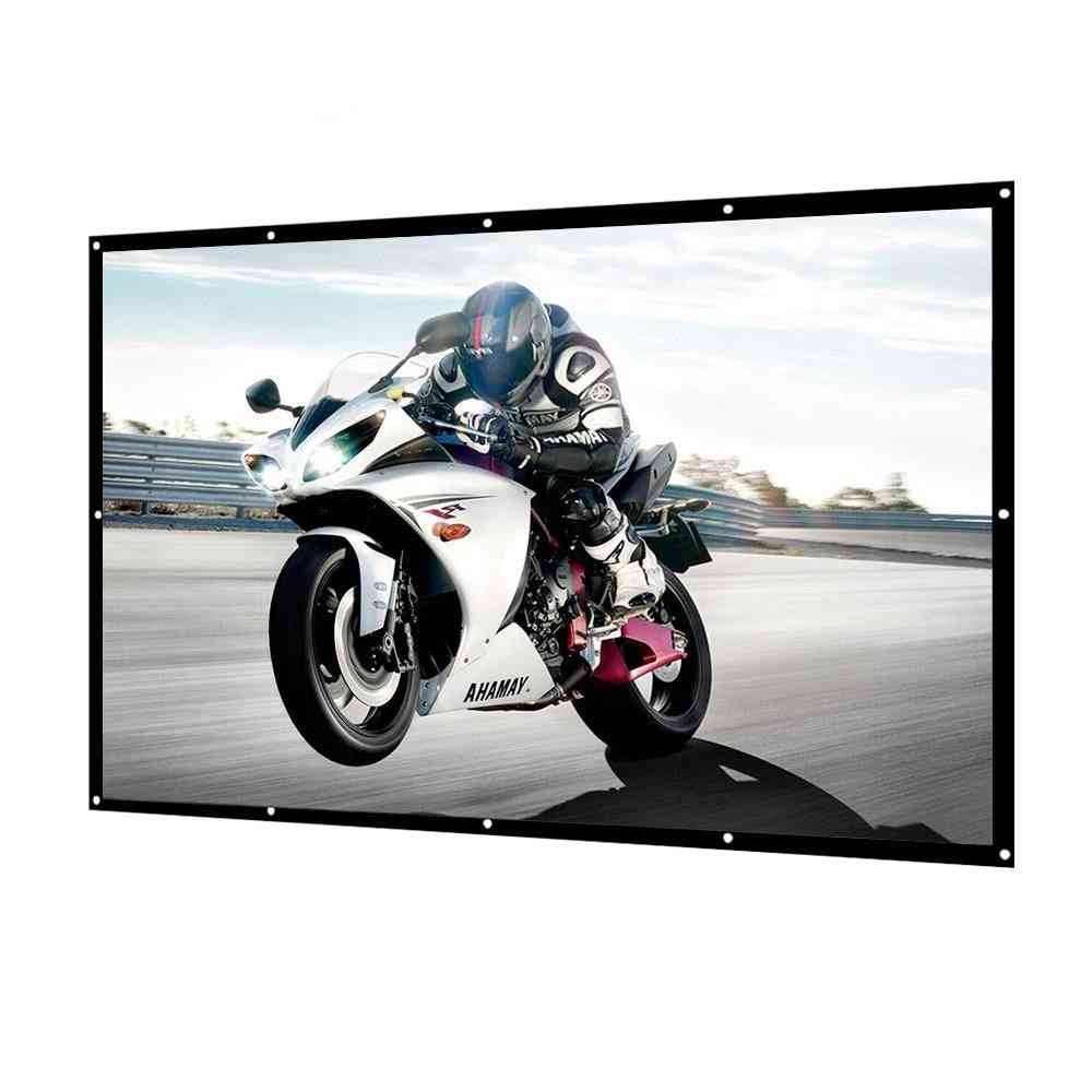 Canvas Anti-crease White Projection Screen Foldable 16:9 Led Dlp Porjector Curtain