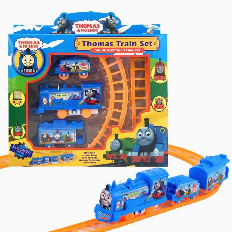 Thomas And Friends Electric Plastic Train Head Children's Toys With Two Carriages Track Set Children's Christmas Gift Toys