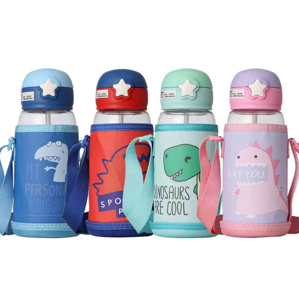 Cartoon Baby Feeding Cups With Straws Leakproof Water Bottles