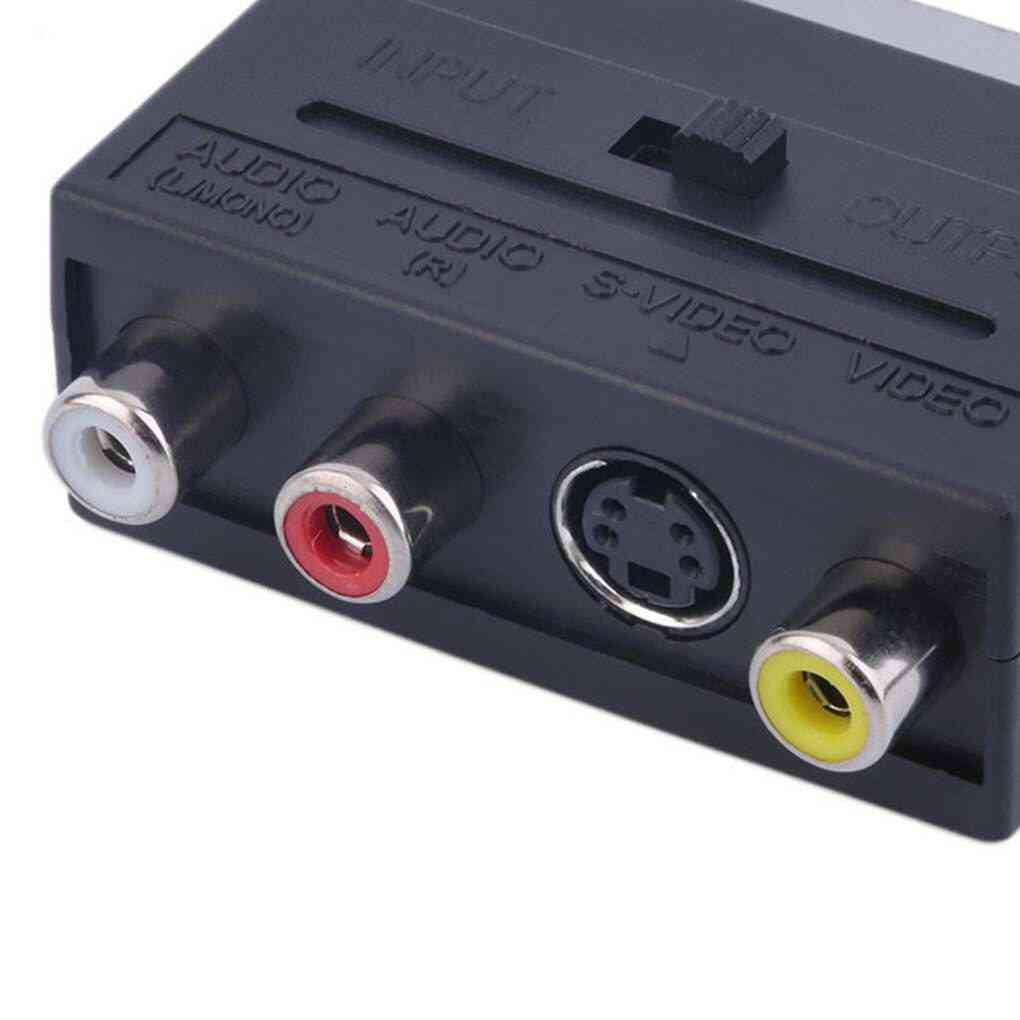 Converter Adapter Rgb Scart To Composite Rca S-video Av Tv Audio Adapter