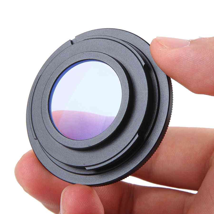 Metal Black Camera Lens Adapter Ring With Glass