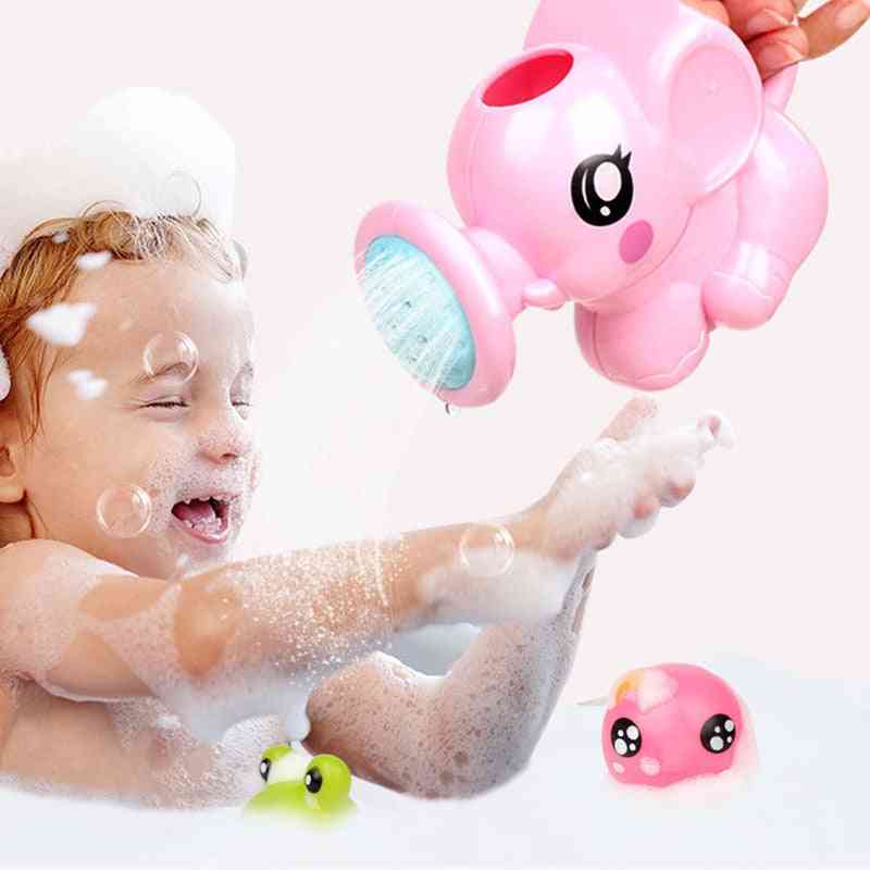 Kids Shower Bath Cute Elephant Watering Pot Baby Faucet Bathing Water Spraying Tool Wheel Dabbling Toy For Baby Infant