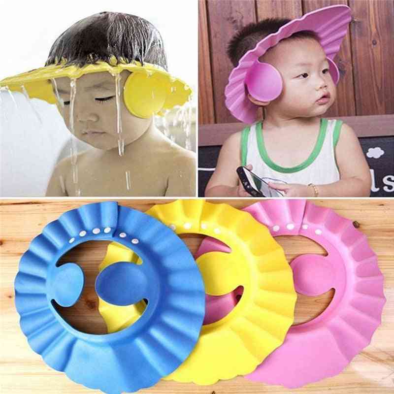 Adjustable Baby Shower Cap, Protect Eyes Hair Wash Shield