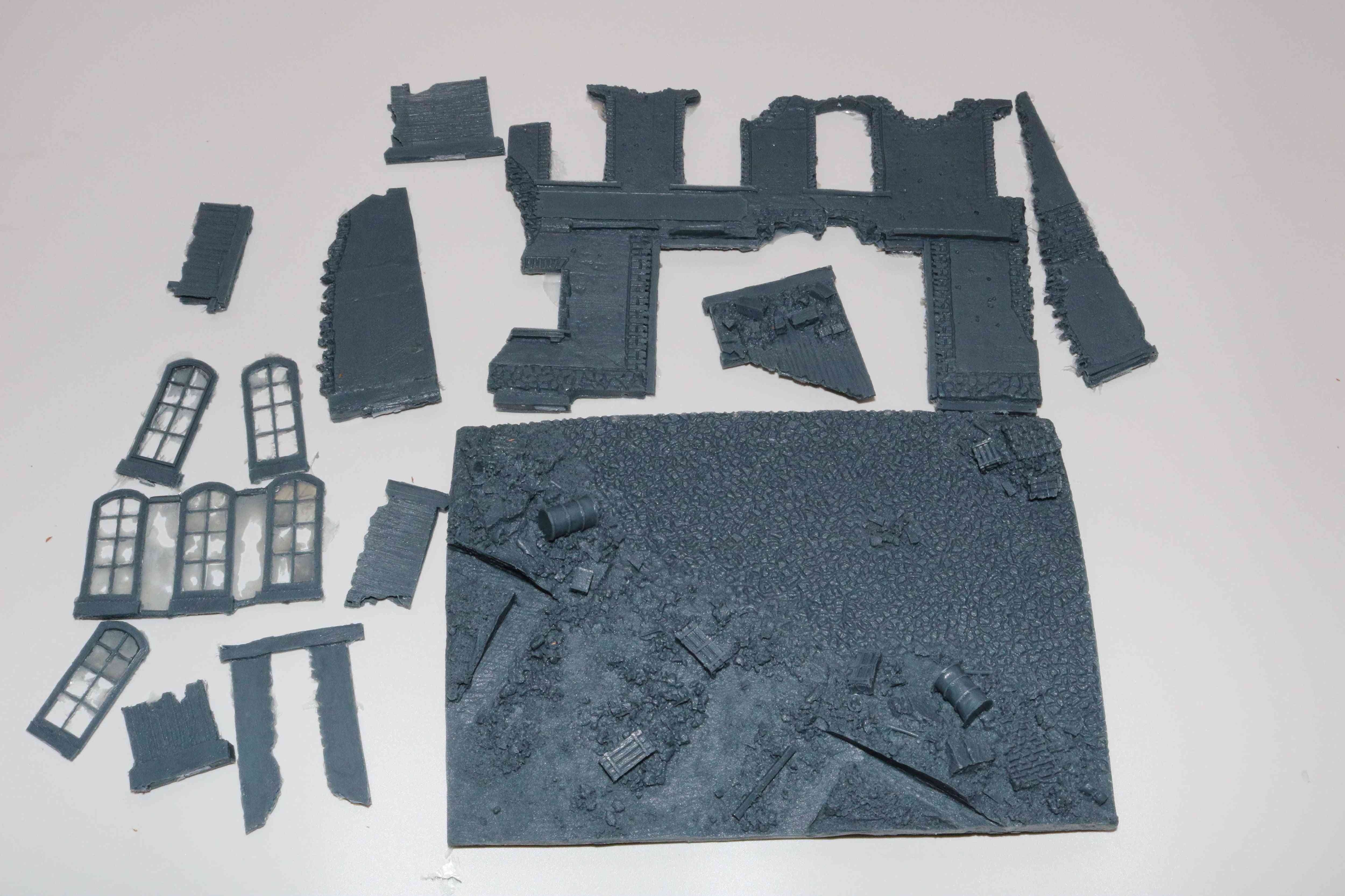 Harpiks trykstøbning scene layout rekvisitter grå model