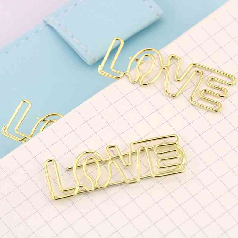 Electroplated Gold Paper Clips Pin Metal Clip Bookmarks