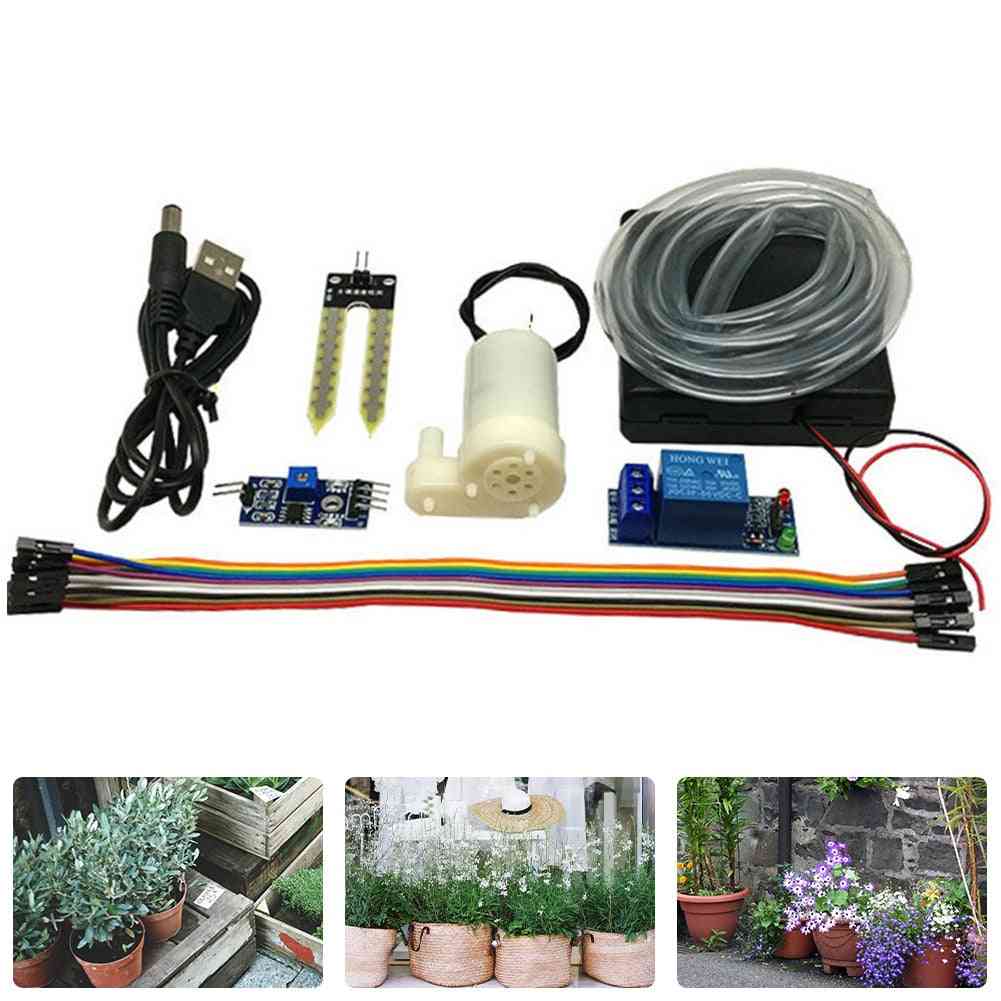 Diy Automatic Watering Irrigation System Soil Moisture Sensor Pump Module Kit