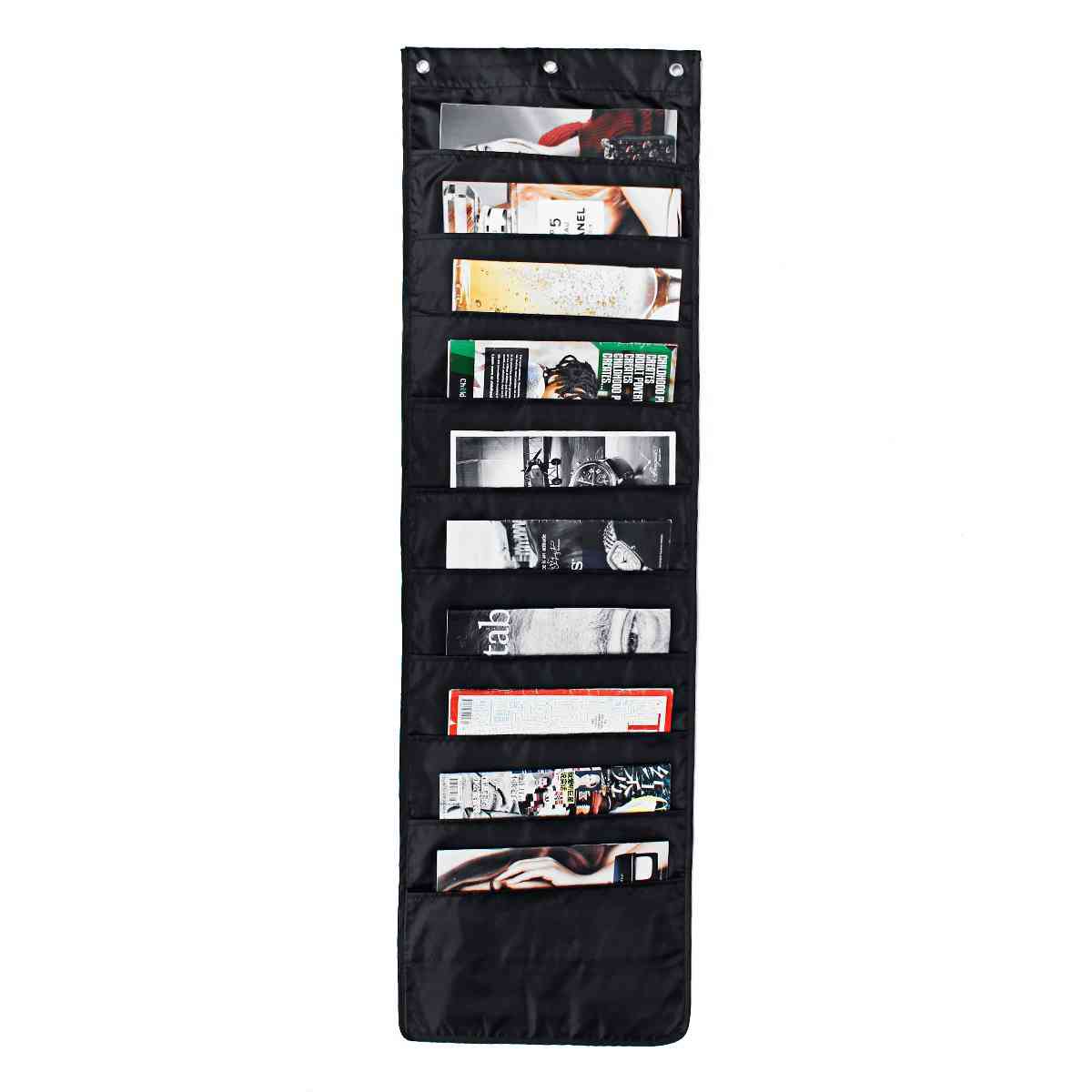 Magazines File Organizer Storage Hanging Bags Pockets + Hooks