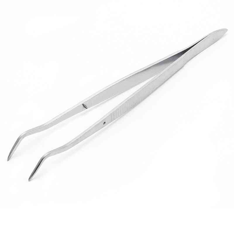 Stainless Steel Tweezers Serrated Curved Dental Tool