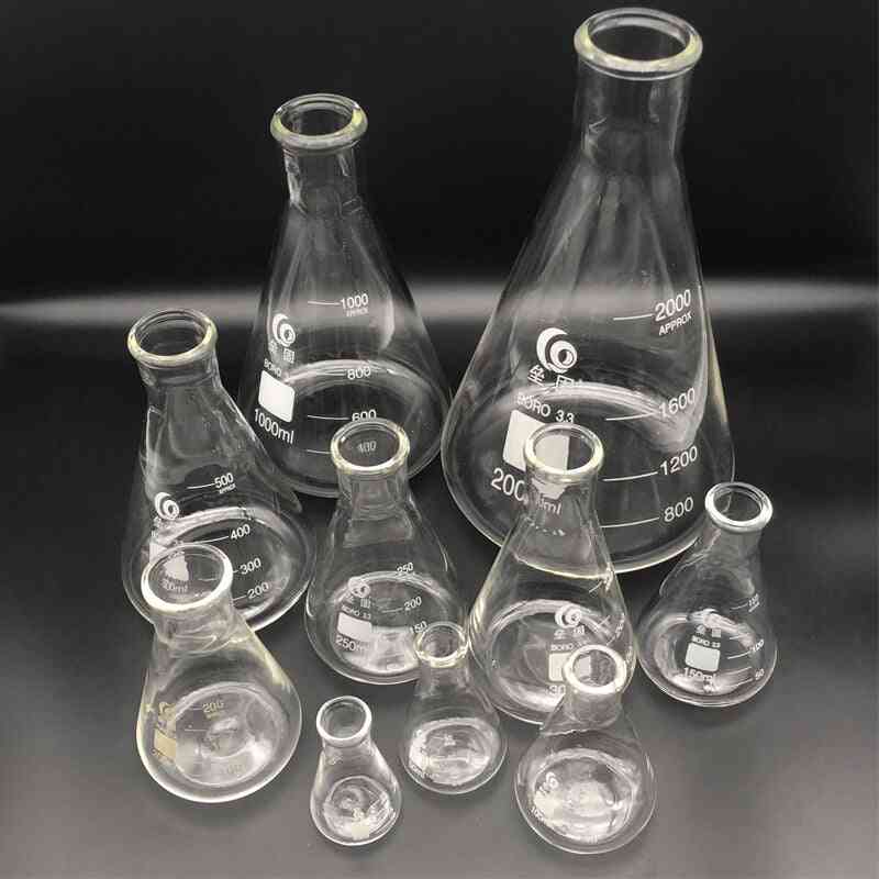 Förtjocka glas erlenmeyer kolv laboratoriekonisk kolv