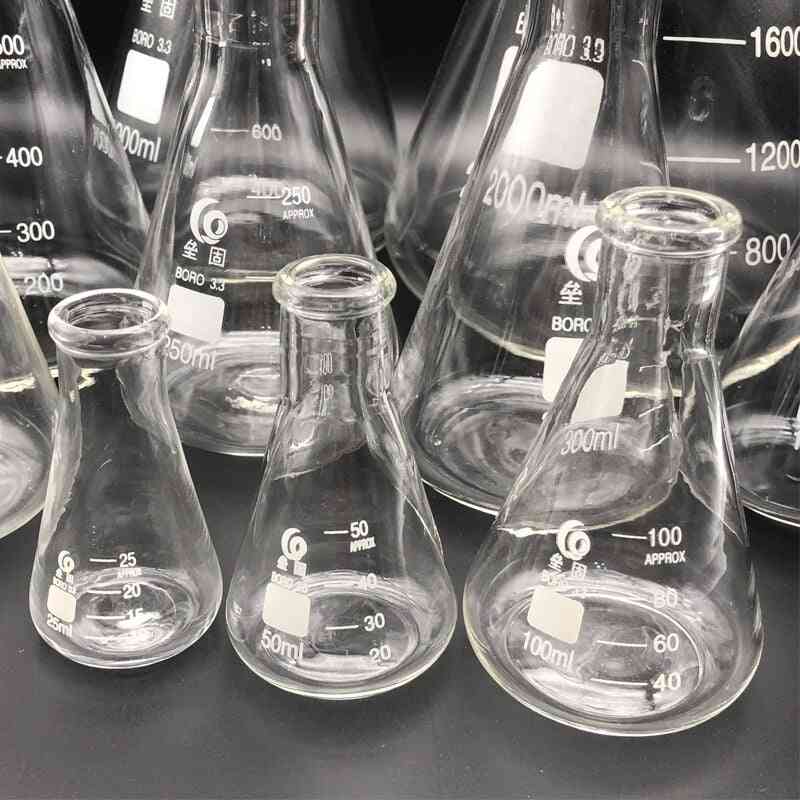 Förtjocka glas erlenmeyer kolv laboratoriekonisk kolv