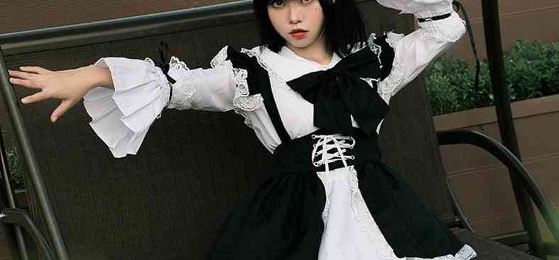 Women Maid Outfit Anime Apron Dress