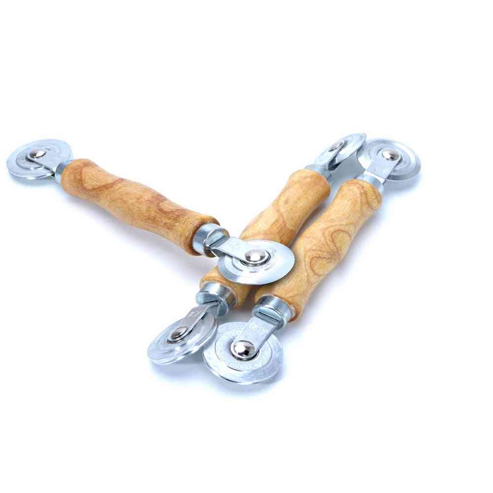 Wooden Handle And Steel Wheels Rolling Tool