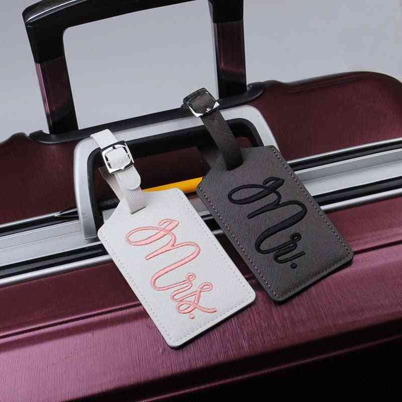 New Fashion Mr&mrs Suitcase Embroidery Luggage Tags