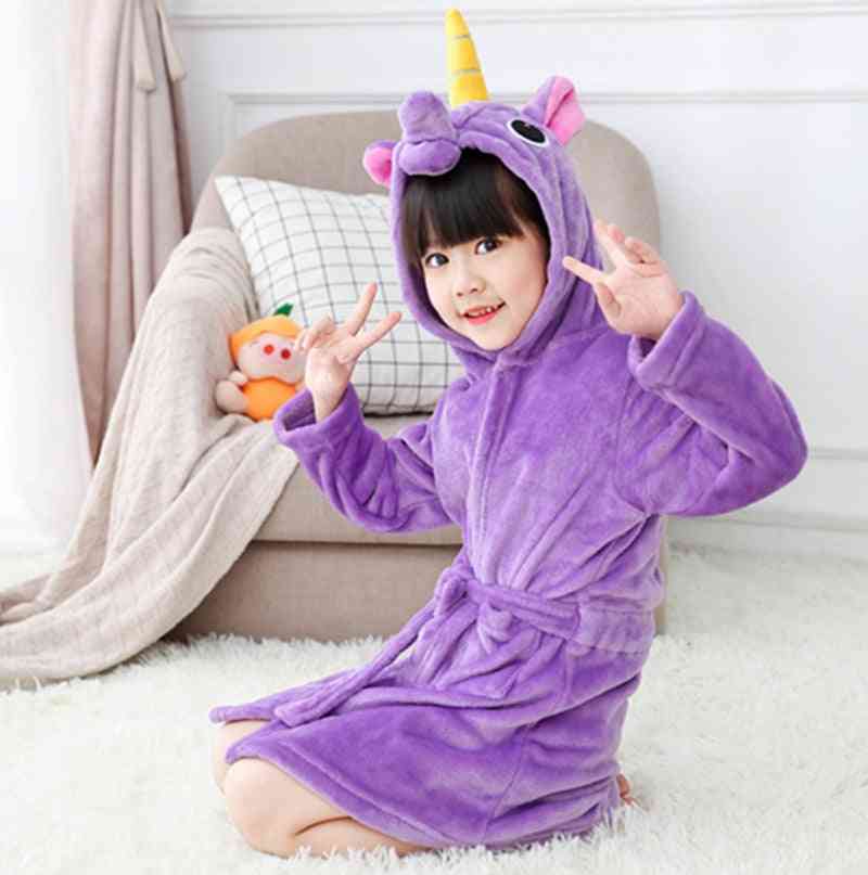 Children Bathrobes Hooded Animal Nightgown