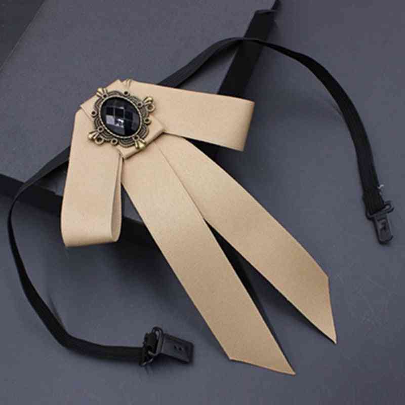 Gorgeous Bow Tie Vintage Cameo Lady Head Diamond Pearl Ribbon Tassel