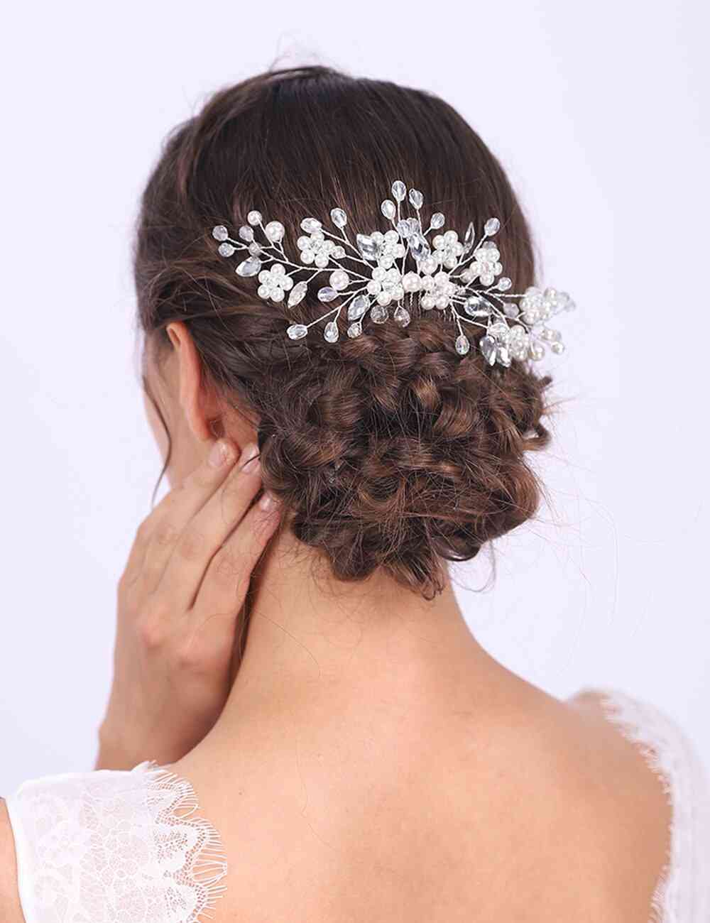 Shiny Crystal Pearls Headwear - Elegant Wedding Banquet For Women