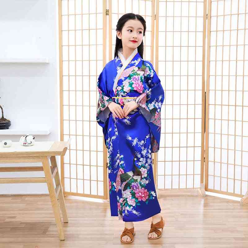 Satin Silk- Luxury Oriental Bath Robe, Kimono Traditional, Yukata Dress For
