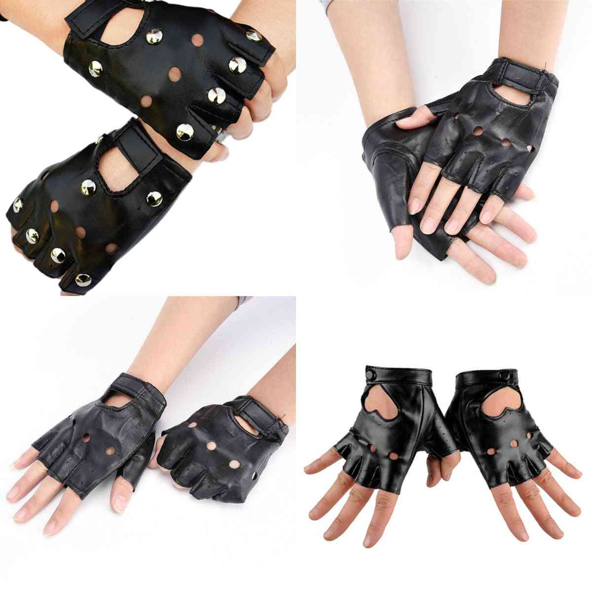 Half Finger Pu Leather Glove