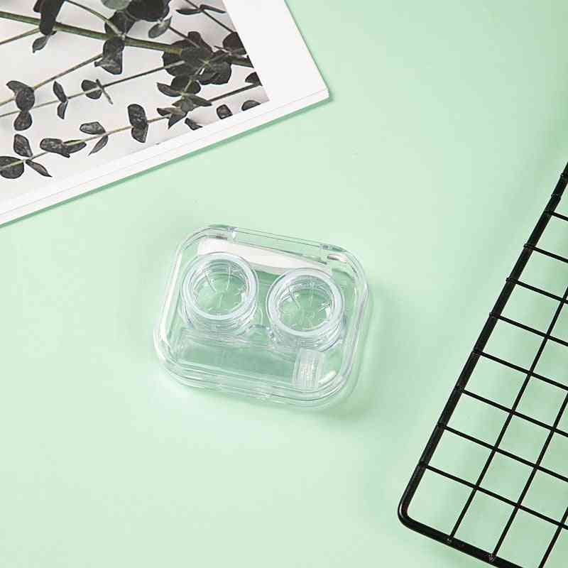 New Style Pink Transparent Tweezers Contact Lenses Case For Women