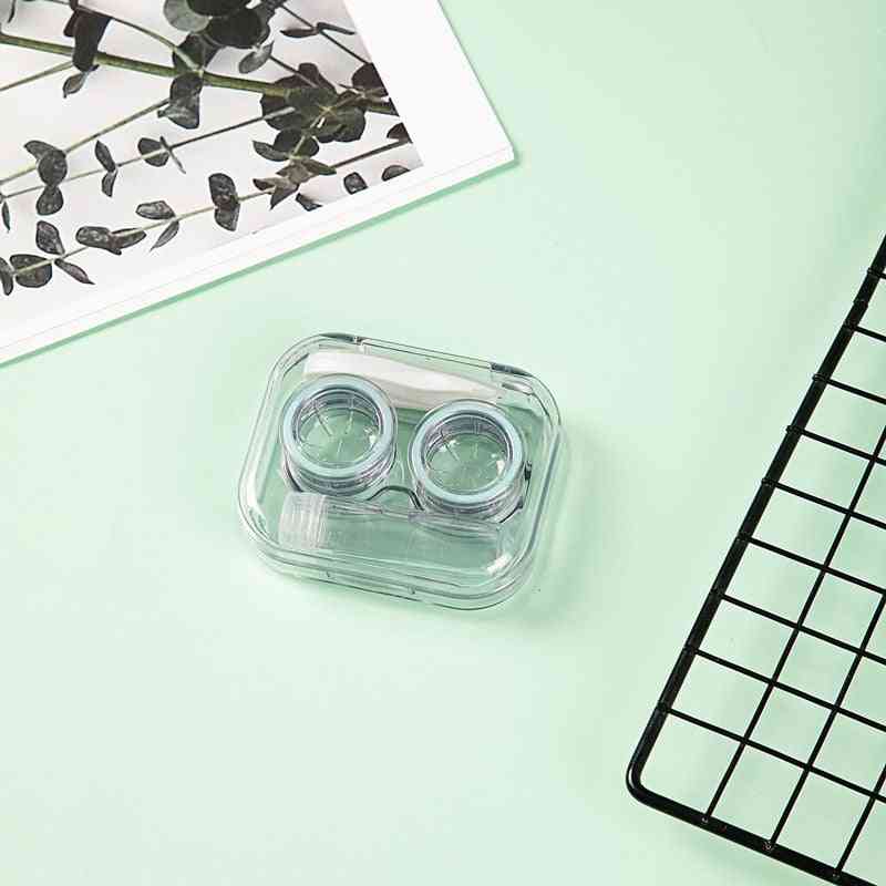 New Style Pink Transparent Tweezers Contact Lenses Case For Women