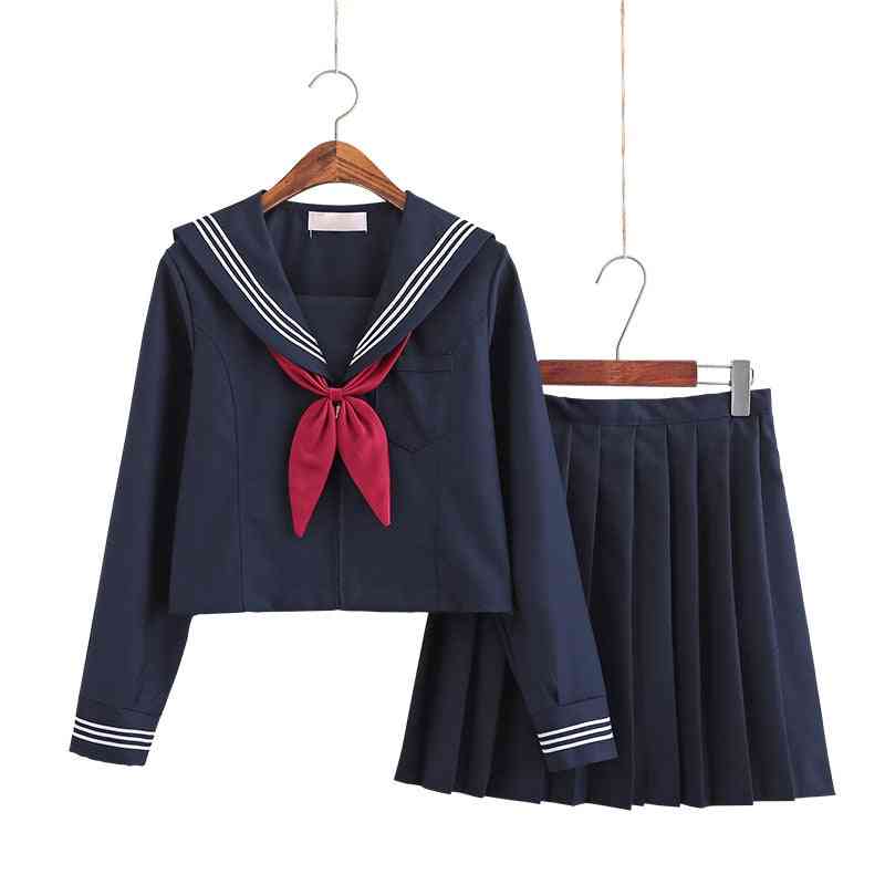 Japanese Jk Uniforms School Dresses For - Navy Blue Sailor Suit
