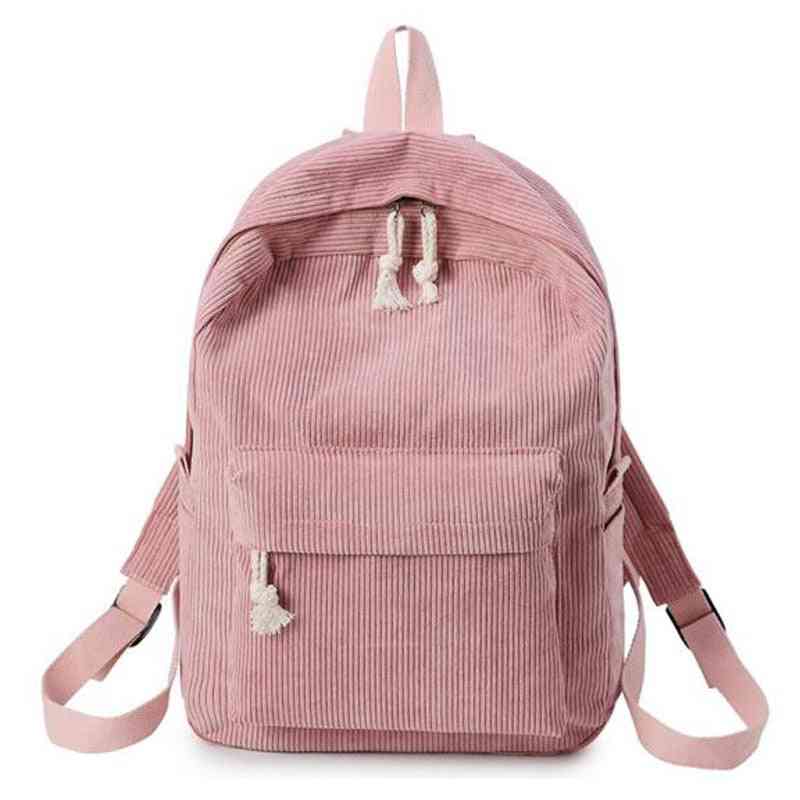 Corduroy Design Backpacks For Teenage School Bag