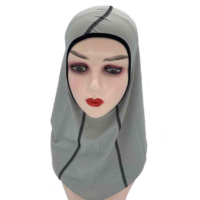 One-piece Mesh Jersey Muslim Headscarf