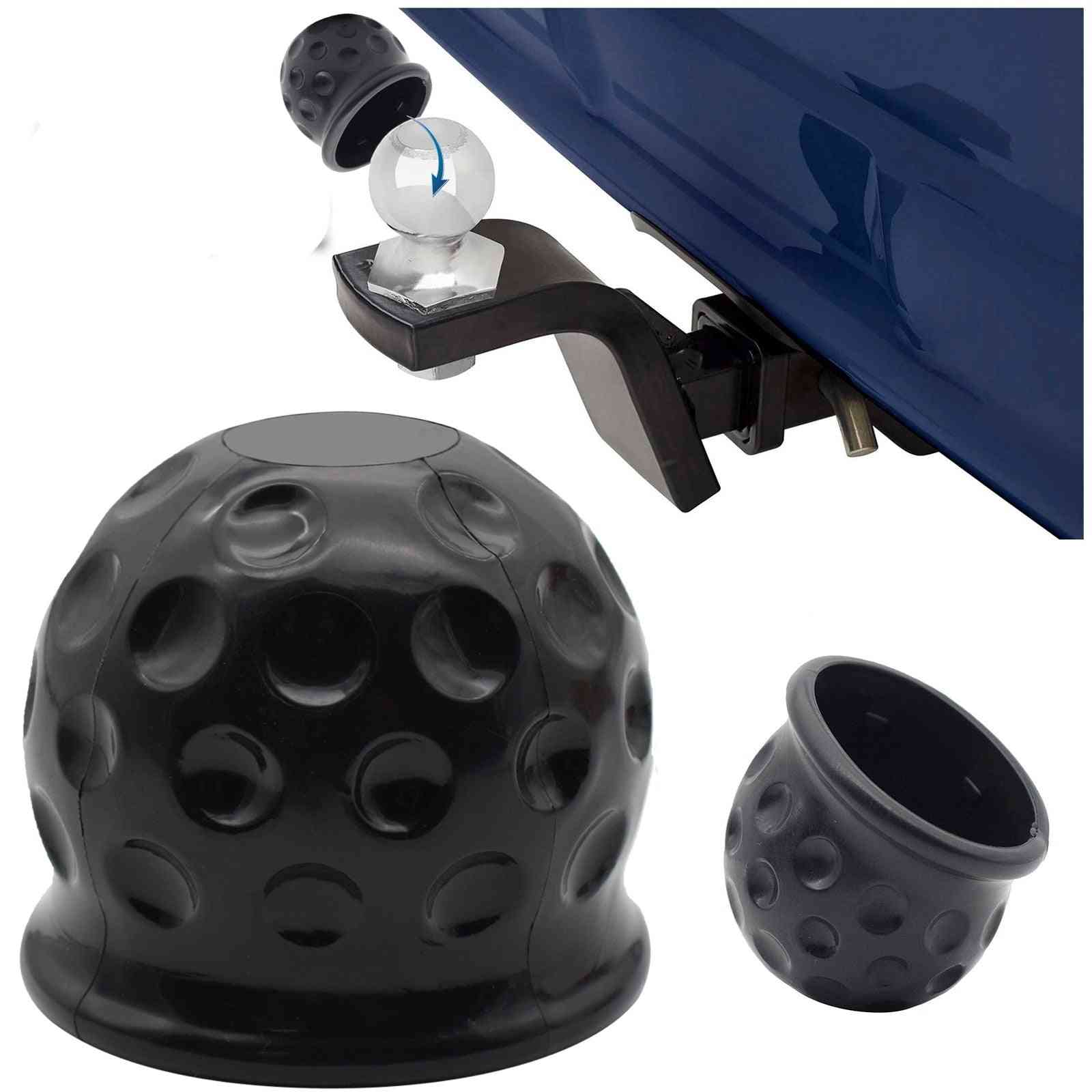 Universal 50mm Tow Bar Ball Cover Cap Rubber Ball Hood Trailer Hitch Protect Towball Trailer Ball Cover Black Car Accessories