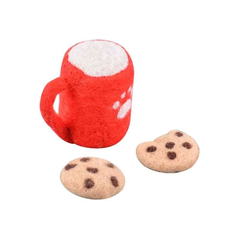 Diy Baby Wool Felt Milk Tea Cup+cookies Decorations Newborn Photography Props