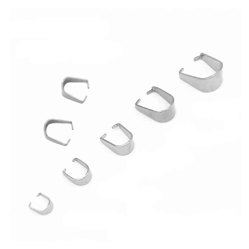 Stainless Steel Clasps Pinch Bails Charm Melon Seeds Buckle Pendant