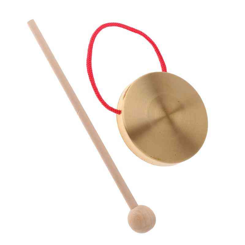 Copper Cymbals With Wooden Stick  Traditional Chinese Folk Musical Toy