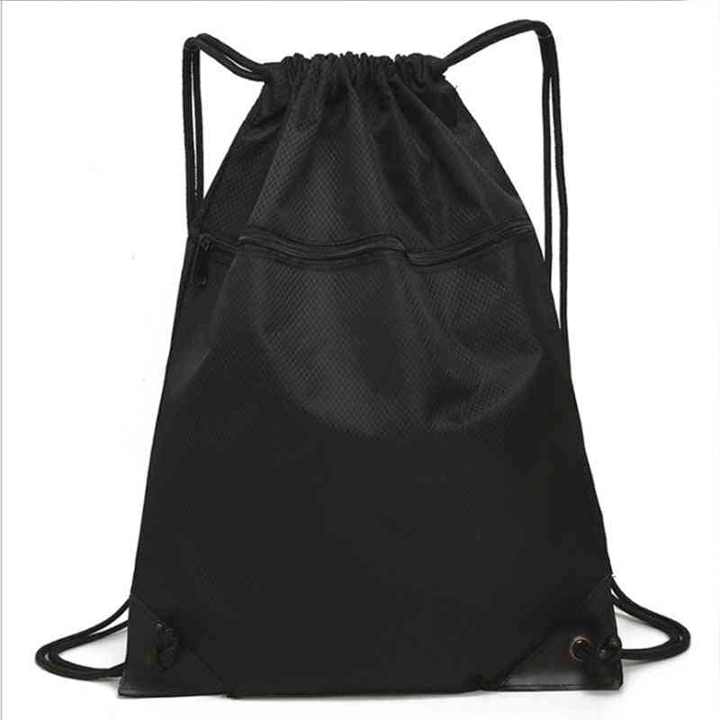 Gym Black Drawstring Bags - Large Sports Backpacks String Swim For Women Men