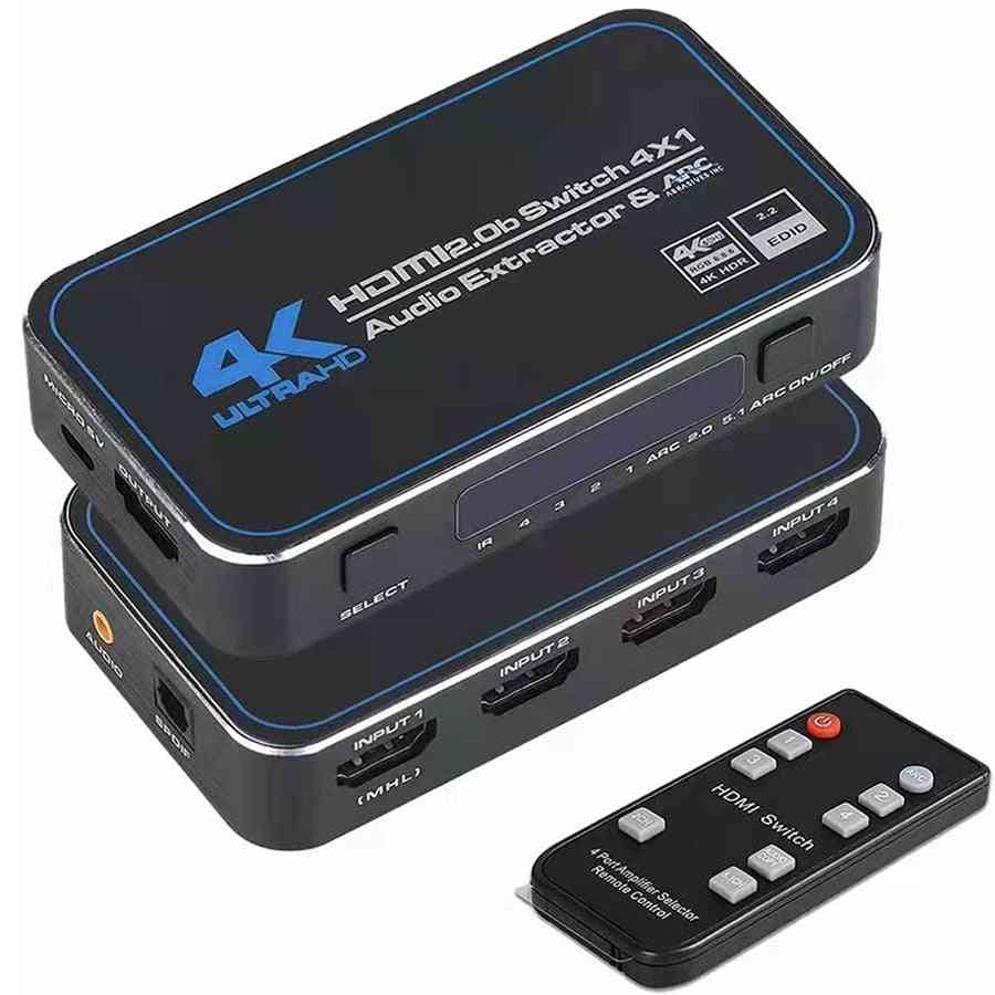 Ultra Hd Hdmi Switch Adapter With Audio Extractor 3.5 Jack