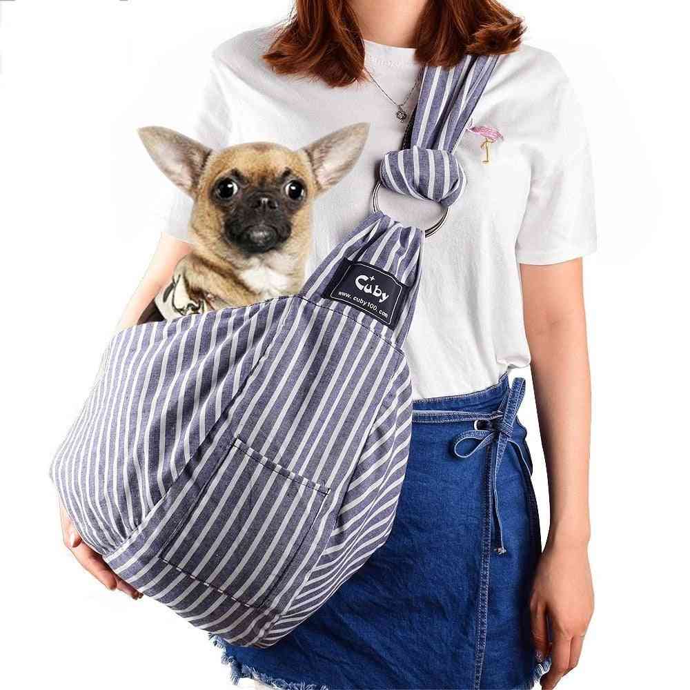 Vendbar justerbar bæretaske til kæledyrsslynge håndfri hund og kat