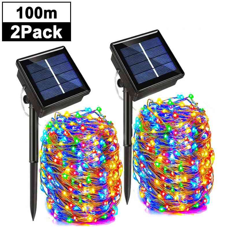Outdoor Solar String Lights Waterproof Garden Fairy Lights With 8 Lighting Modes For Patio Trees Christmas Wedding Party Decor