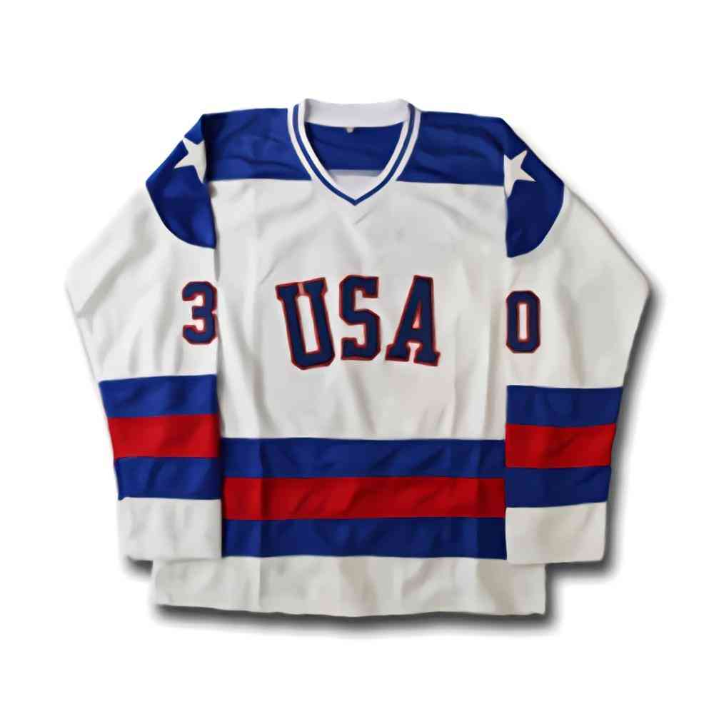 1980 Miracle On Ice Team Usa 30 Jim Craig Jersey 17 Jack O'callahan 21 Mike Eruzione Blue White Stitched Hockey Jerseys