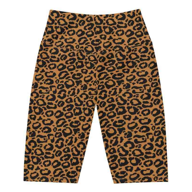 Leopard Print High Waist Biker Shorts
