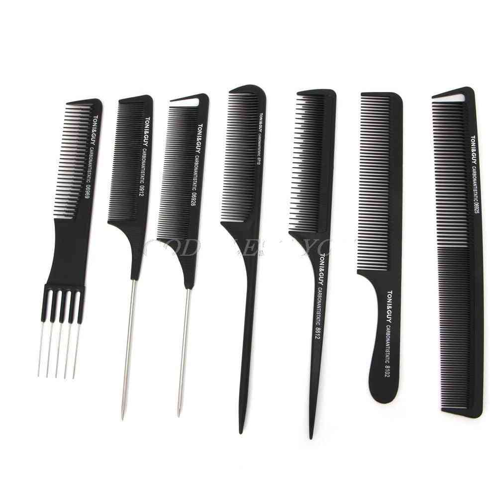 Black Fine-tooth, Metal Pin, Hairdressing Rat, Tail Comb Brush