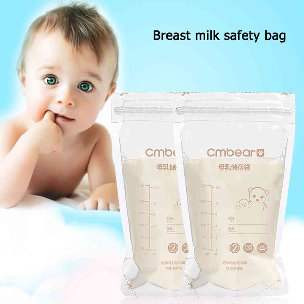 Förvaringspåse för bröstmjölk, flytande engångsmat för babyn färska förseglade påsar