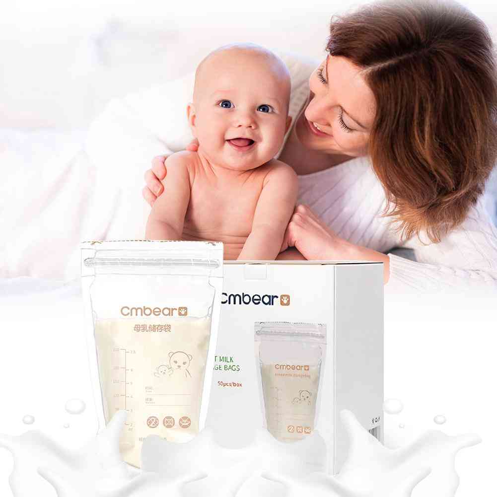 Förvaringspåse för bröstmjölk, flytande engångsmat för babyn färska förseglade påsar