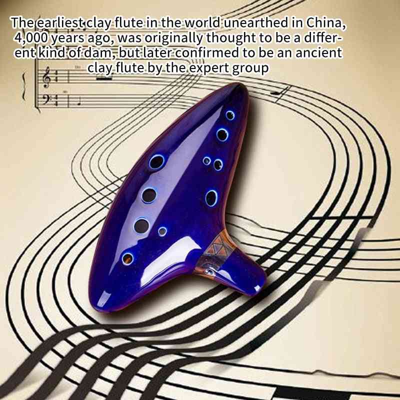 Holes Ceramic Alto Ocarina Flute Inspired Time Musical Instrument