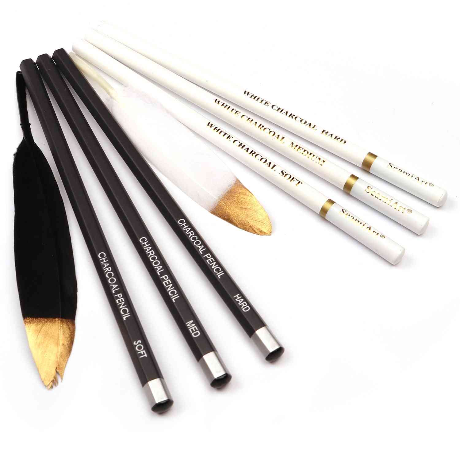 Black/white Soft/medium/hard Wood Charcoal Pencil